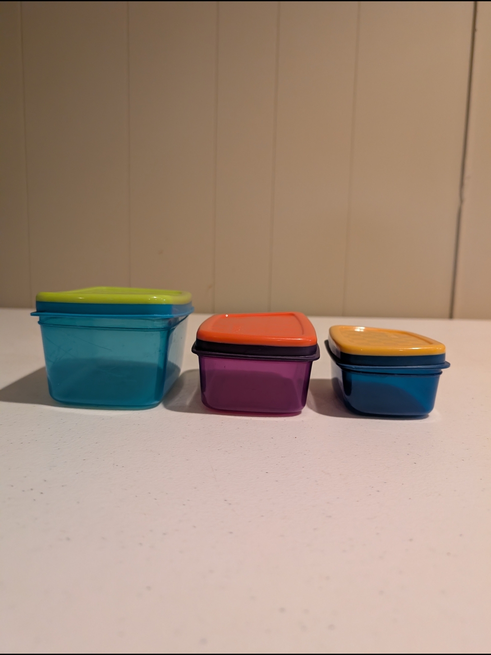 Fit & Fresh Colorful Plastic Food Storage Containers - Set of 3